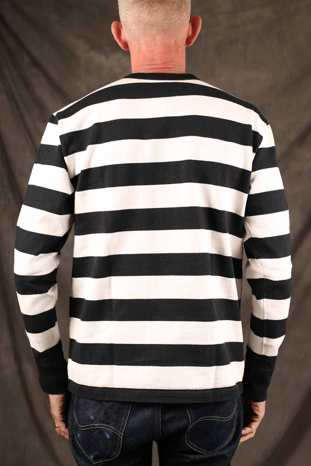 Iron Heart IHTB-01-BLK-WHT 11oz Cotton Knit Long-Sleeved Sweater - Black/White