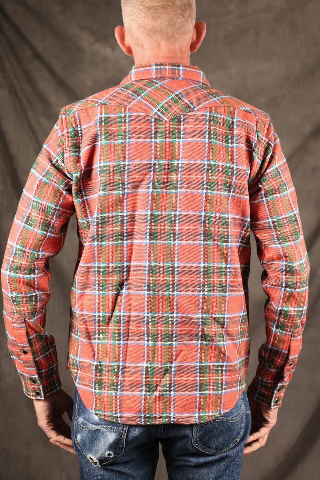 Iron Heart IHSH-436-RED - Ultra Heavy Flannel American Check Western Shirt - Red