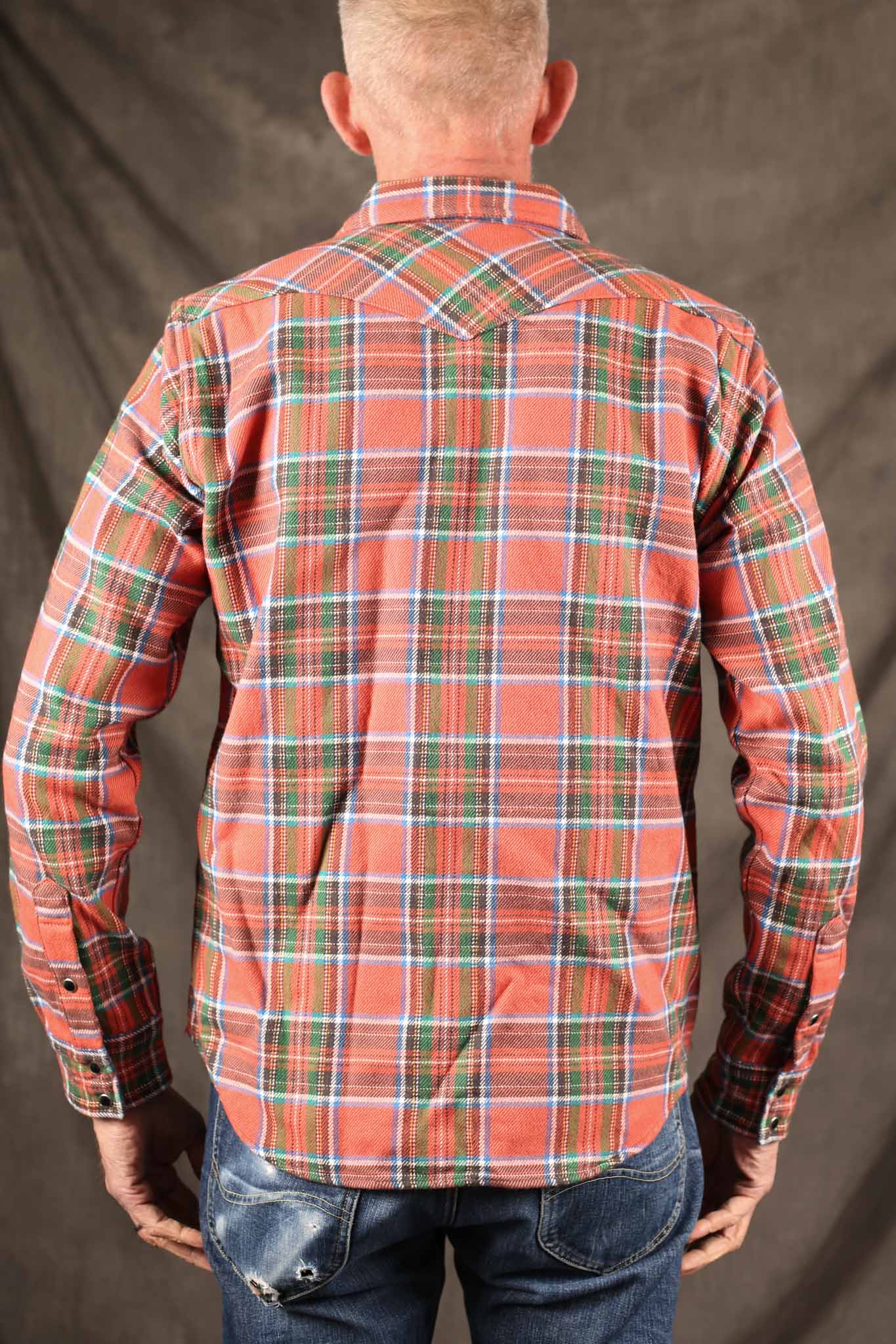 Iron Heart IHSH-436-RED - Ultra Heavy Flannel American Check Western Shirt - Red