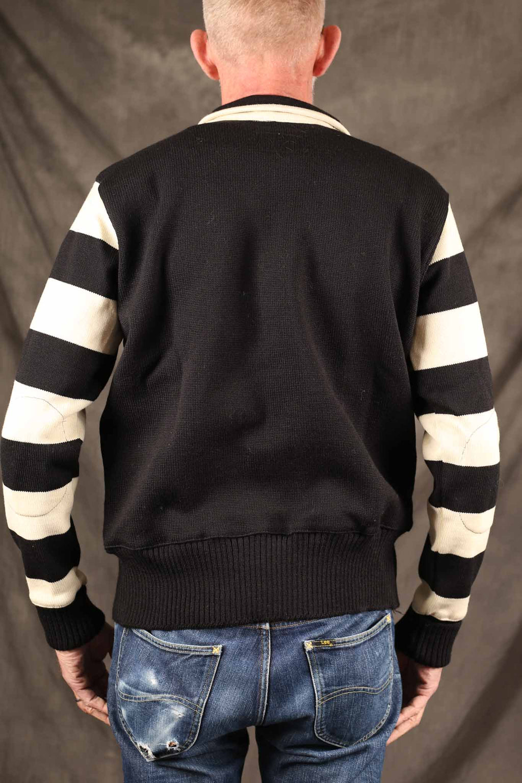 Dehen Motorcycle Sweater - Black / Off White