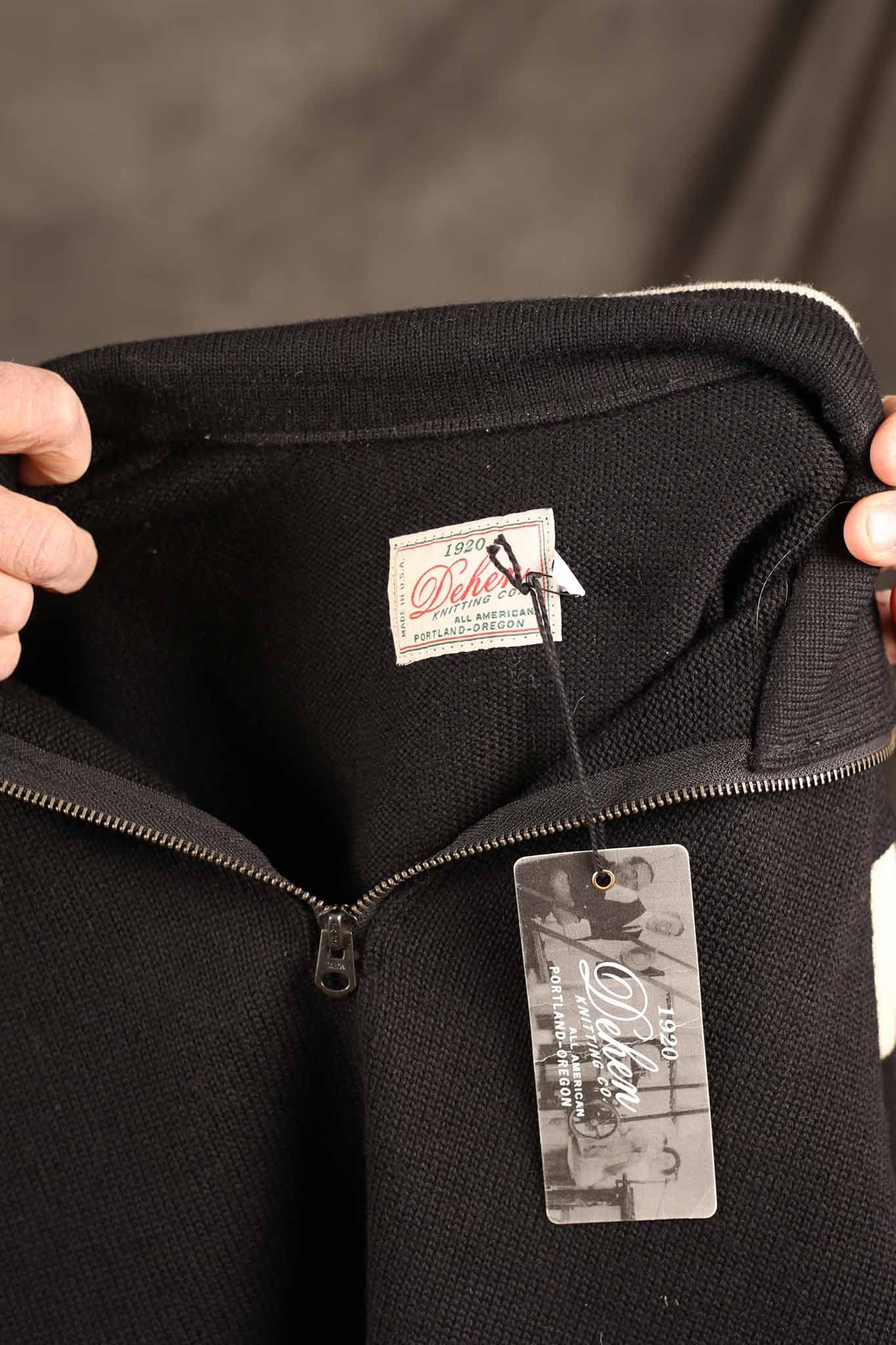 Dehen Motorcycle Sweater - Black / Off White