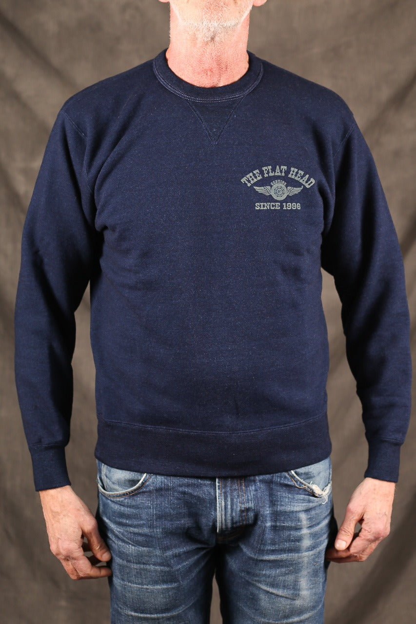 THE FLAT HEAD - round-neck sweatshirt- FN-SWC-101SP - INDIGO