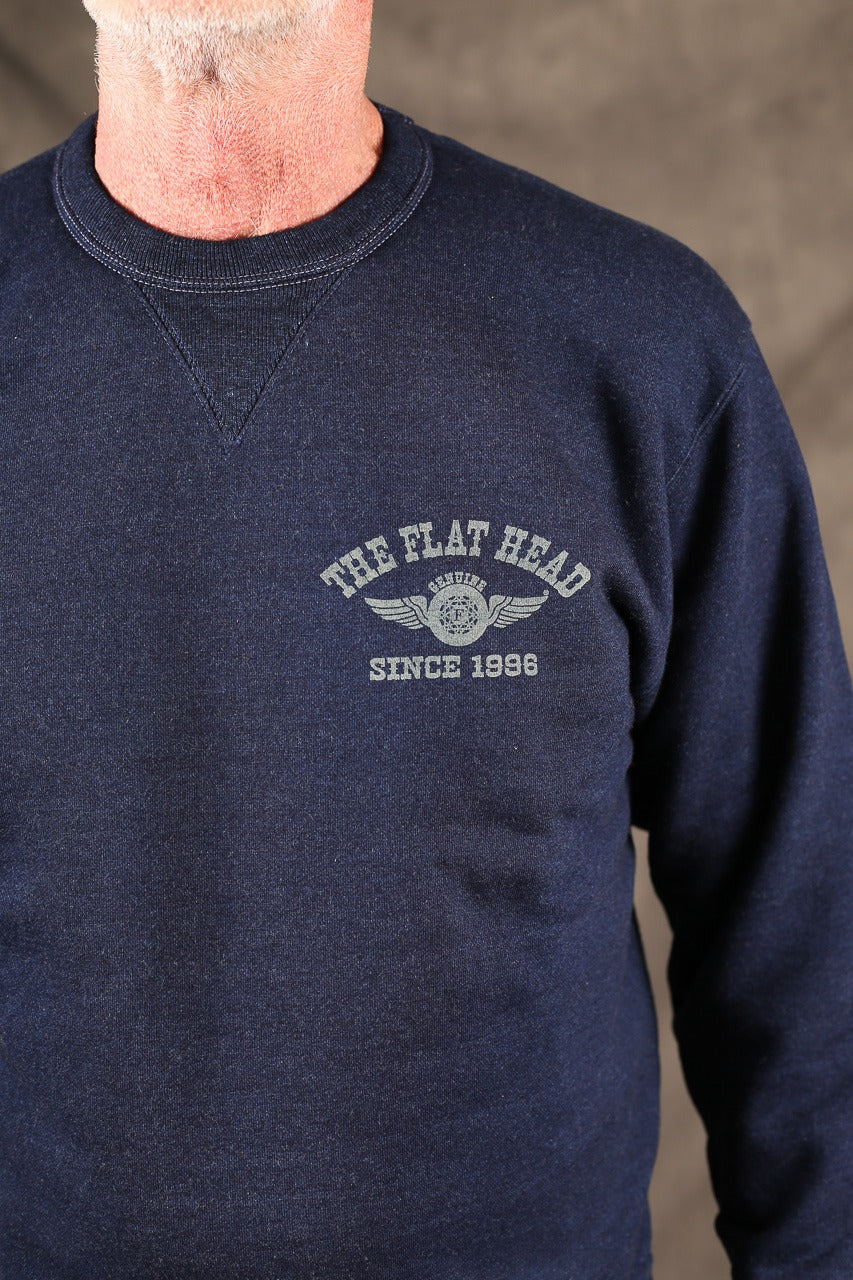 THE FLAT HEAD - round-neck sweatshirt- FN-SWC-101SP - INDIGO
