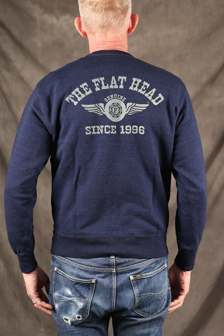 THE FLAT HEAD - round-neck sweatshirt- FN-SWC-101SP - INDIGO