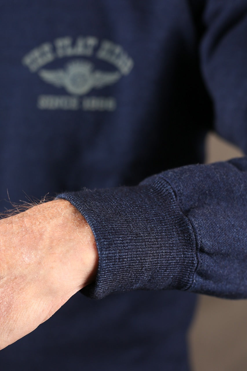 THE FLAT HEAD - round-neck sweatshirt- FN-SWC-101SP - INDIGO