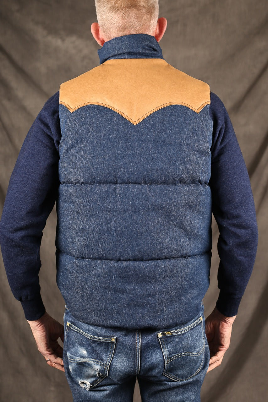 THE FLAT HEAD - Denim Puffer Vest FN-OJ-DPV00