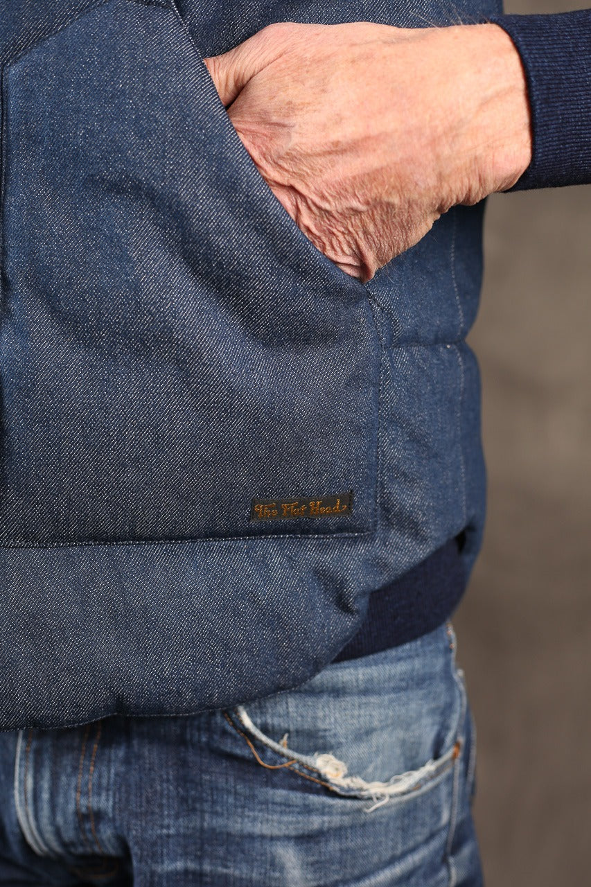 THE FLAT HEAD - Denim Puffer Vest FN-OJ-DPV00