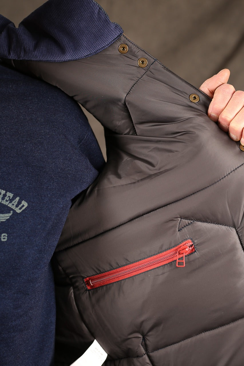 THE FLAT HEAD - Denim Puffer Vest FN-OJ-DPV00