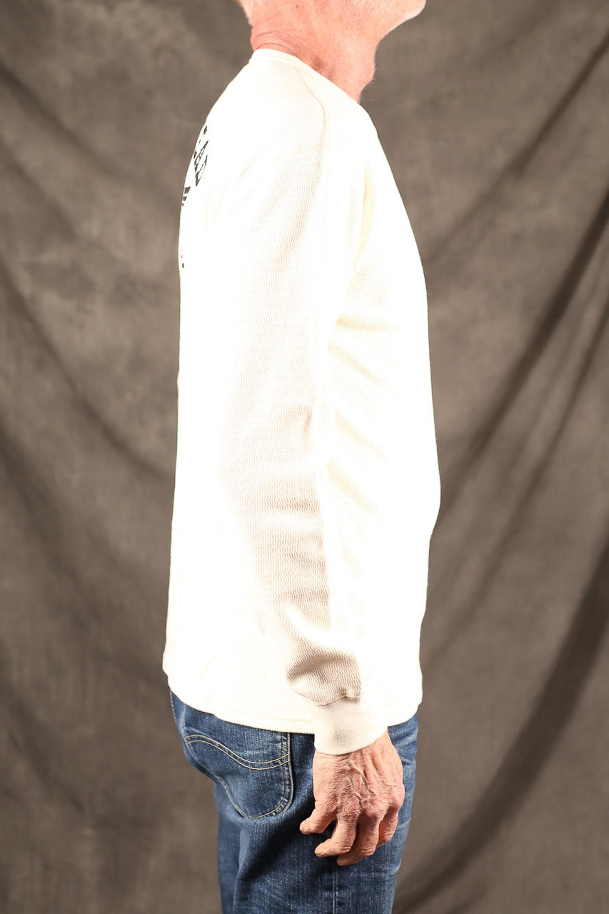 THE FLAT HEAD - THERMAL SWEATER - FN-THL-203 - WHITE