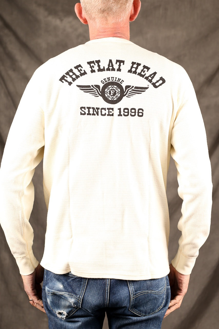 THE FLAT HEAD - THERMAL SWEATER - FN-THL-203 - WHITE