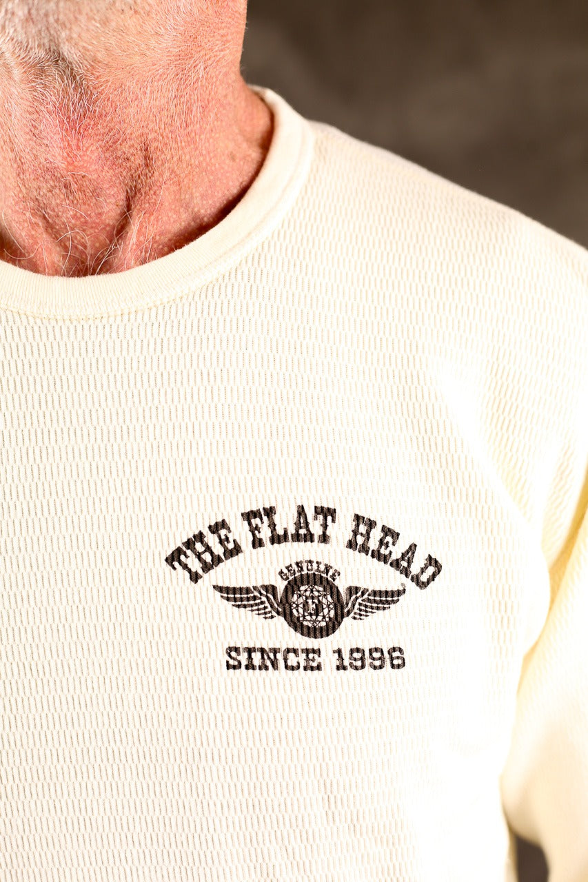 THE FLAT HEAD - THERMAL SWEATER - FN-THL-203 - WHITE