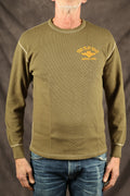 THE FLAT HEAD - THERMAL SWEATER - FN-THL-203 - OLIVE