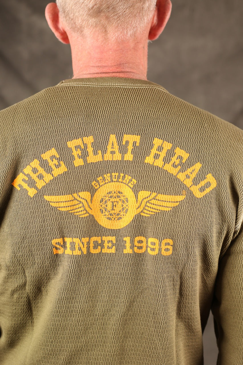 THE FLAT HEAD - THERMAL SWEATER - FN-THL-203 - OLIVE