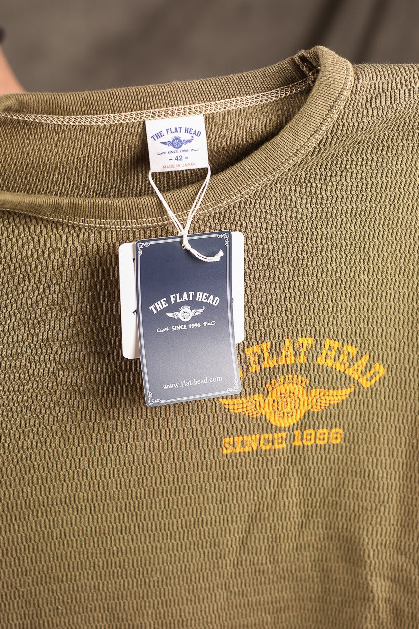 THE FLAT HEAD - THERMAL SWEATER - FN-THL-203 - OLIVE