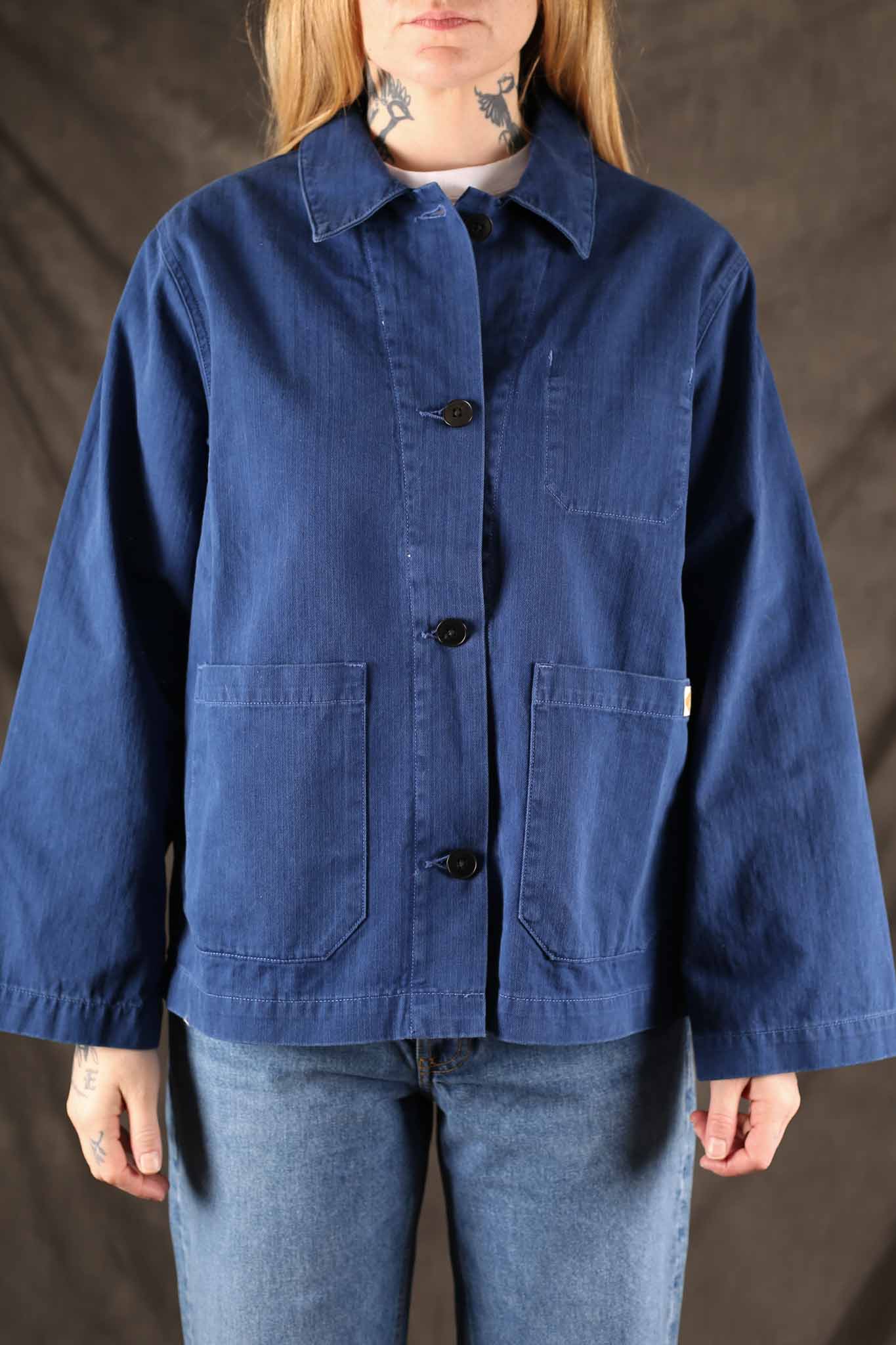 NUDIE JEANS - Womens Lovis Herringbone Jacket - Blue