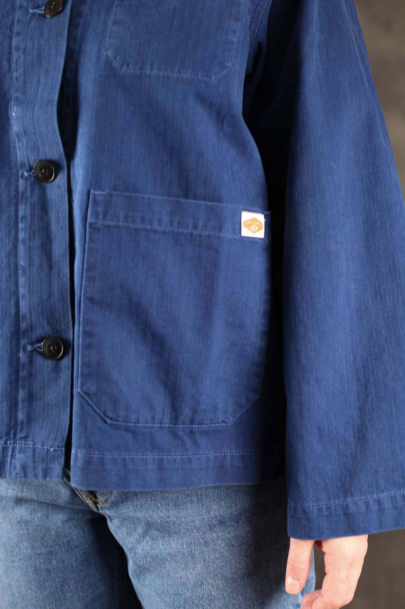 NUDIE JEANS - Womens Lovis Herringbone Jacket - Blue