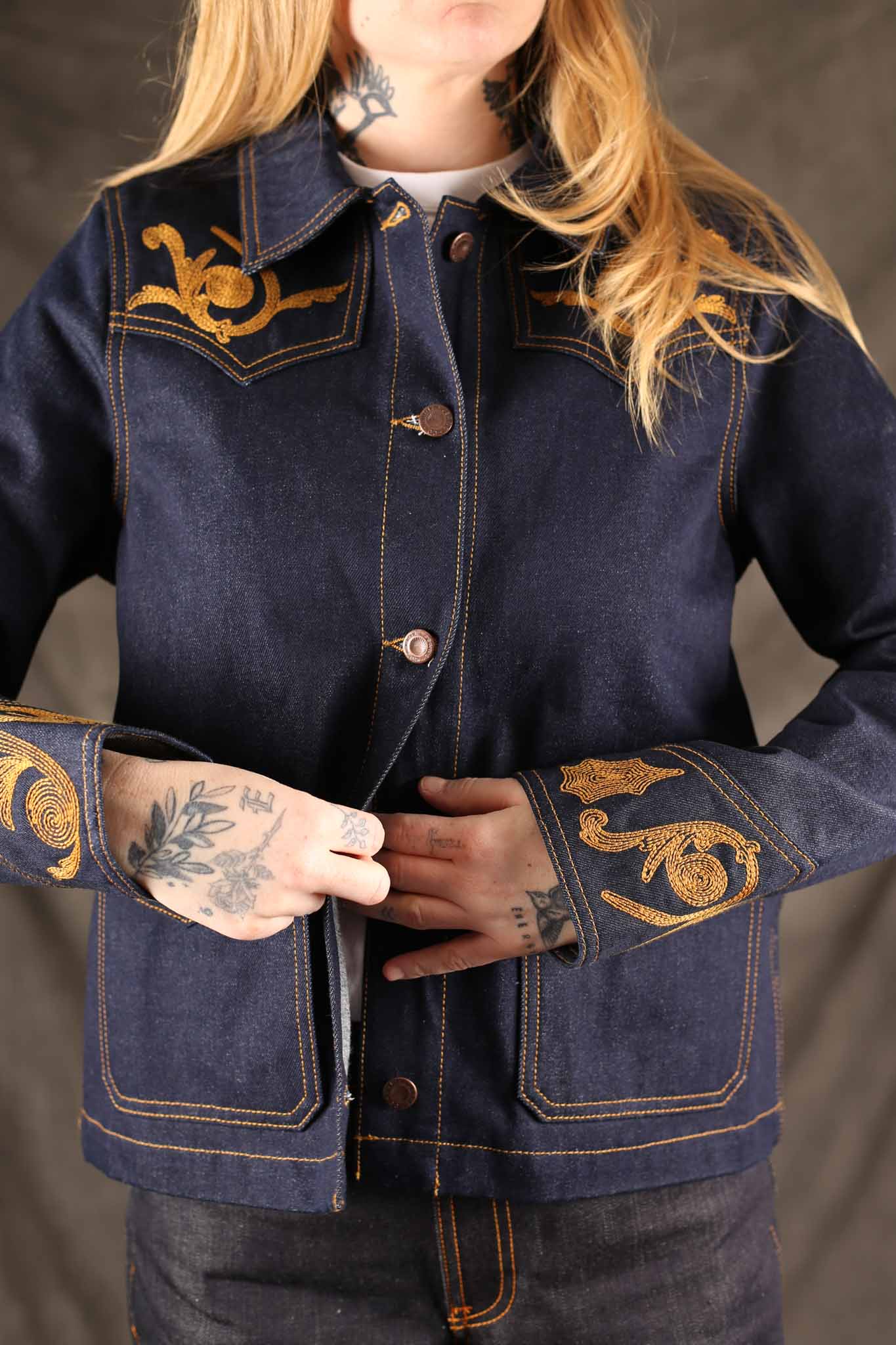 NUDIE JEANS - Womens Kelly Western Jacket Embroider
