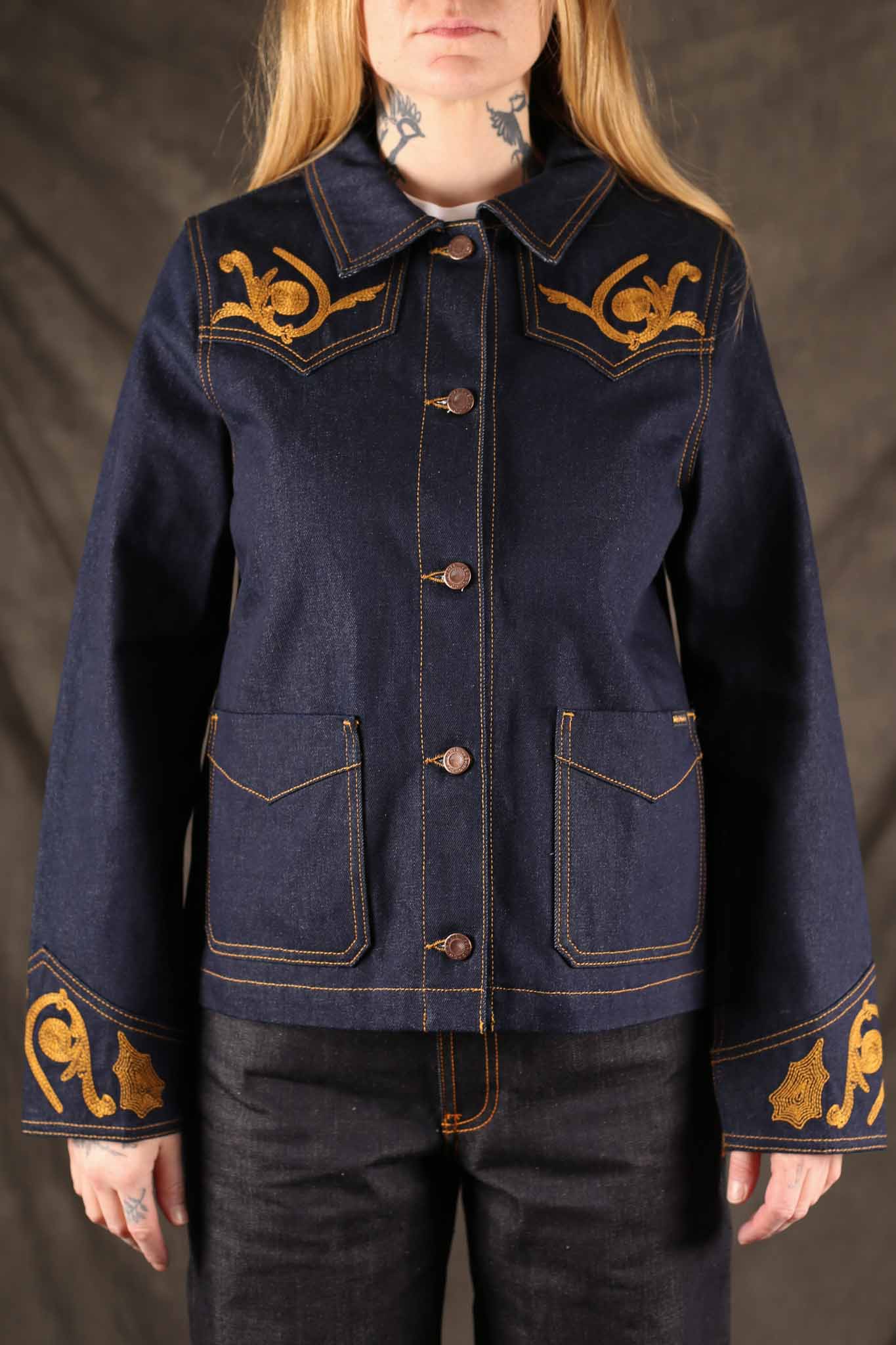 NUDIE JEANS - Womens Kelly Western Jacket Embroider