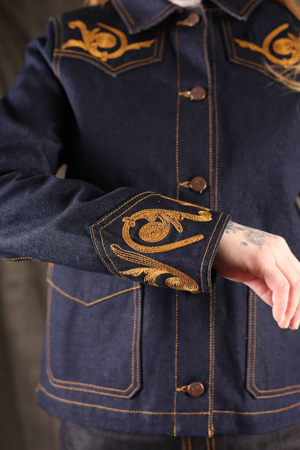 NUDIE JEANS - Womens Kelly Western Jacket Embroider