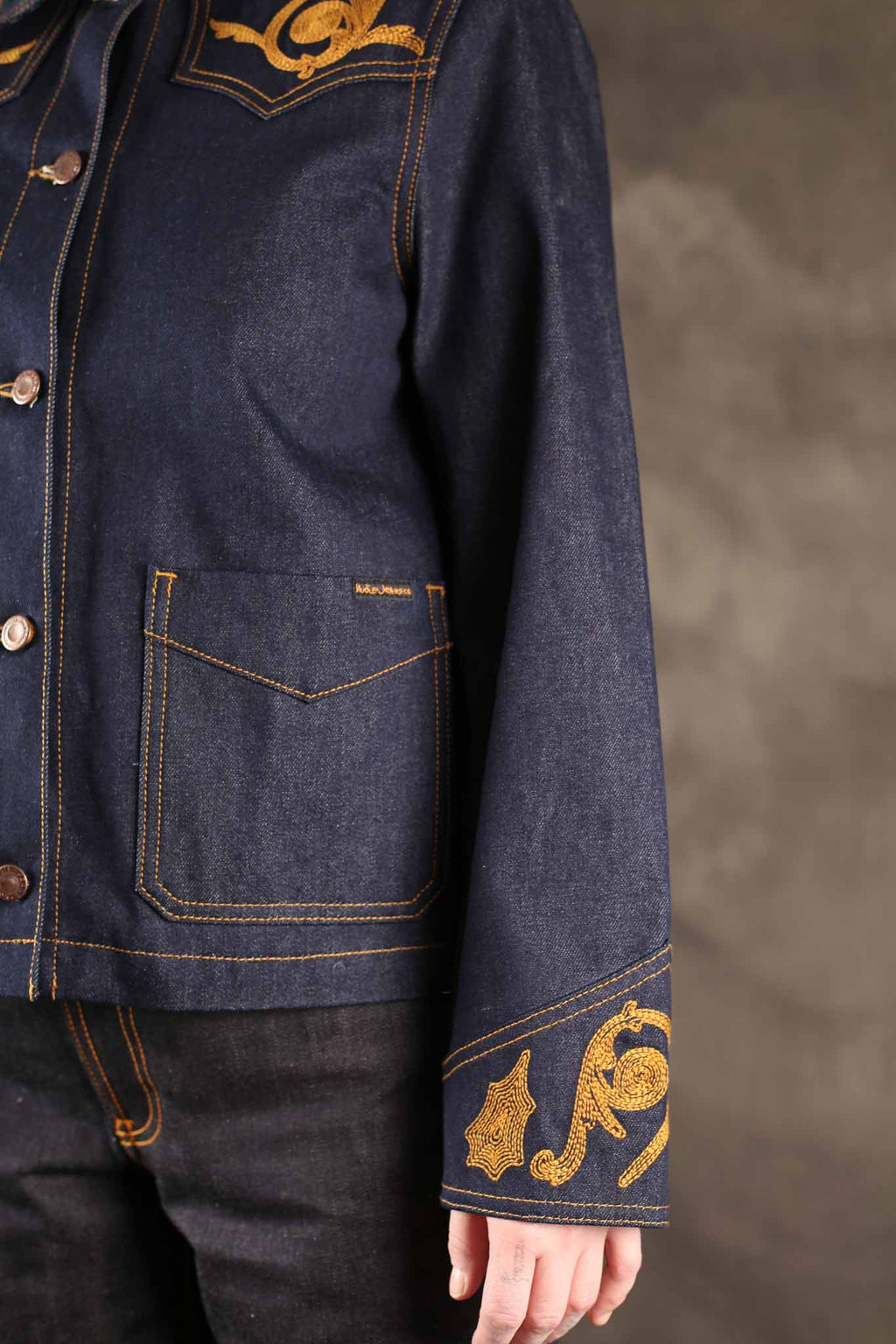 NUDIE JEANS - Womens Kelly Western Jacket Embroider