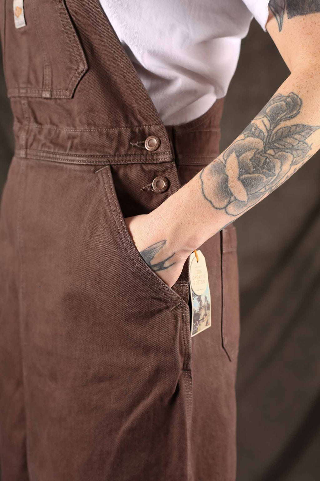 NUDIE JEANS - Womens Inger Dungarees Dress Espresso