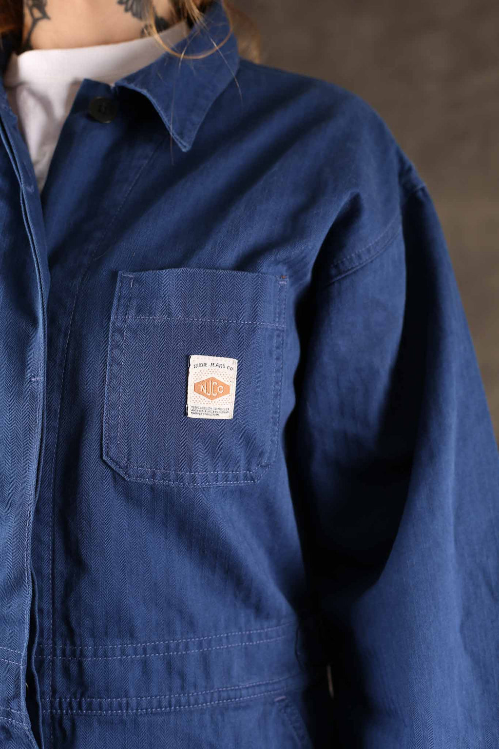 NUDIE JEANS - Ella Herringbone Boilersuit Blue