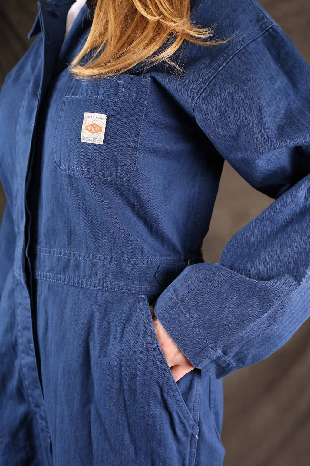NUDIE JEANS - Ella Herringbone Boilersuit Blue