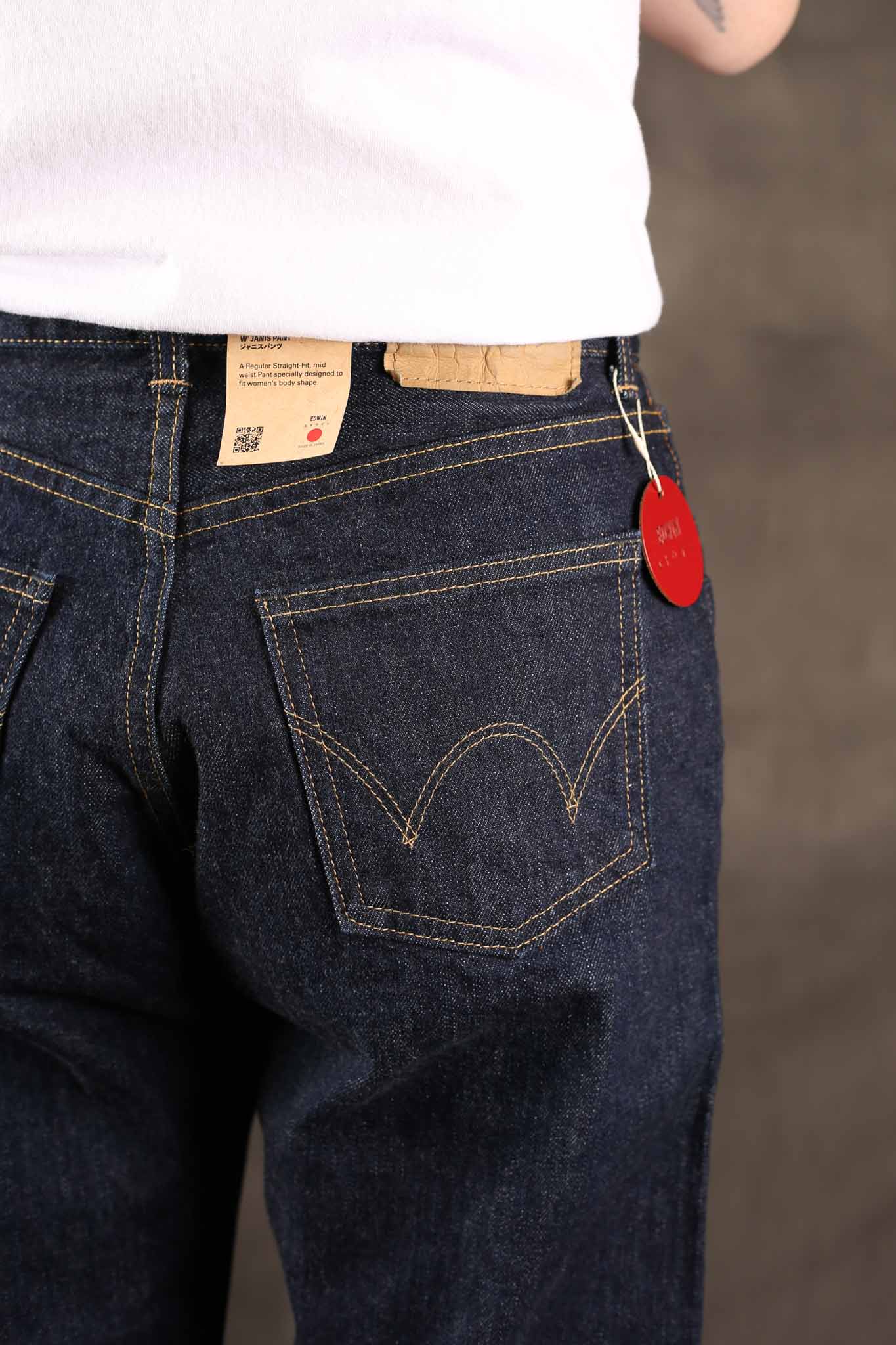 Edwin Made in Japan - Womens Straight Janis Pant - Indigo Rinsed