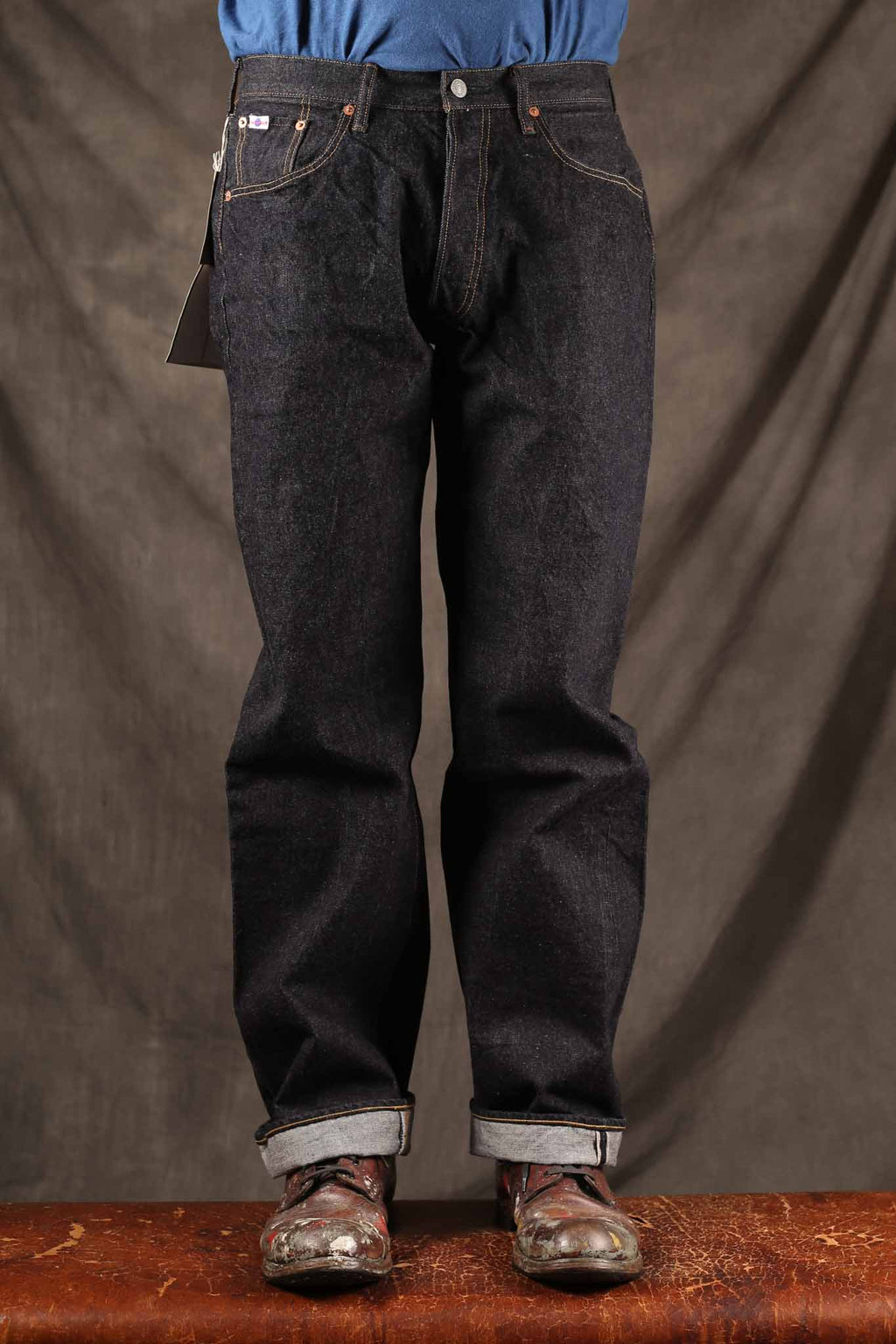 Studio D'Artisan SD102-CB 15oz Cinch-back jeans loose straight(Rinsed)