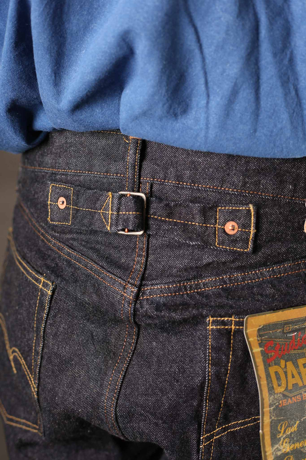 Studio D'Artisan SD102-CB 15oz Cinch-back jeans loose straight(Rinsed)