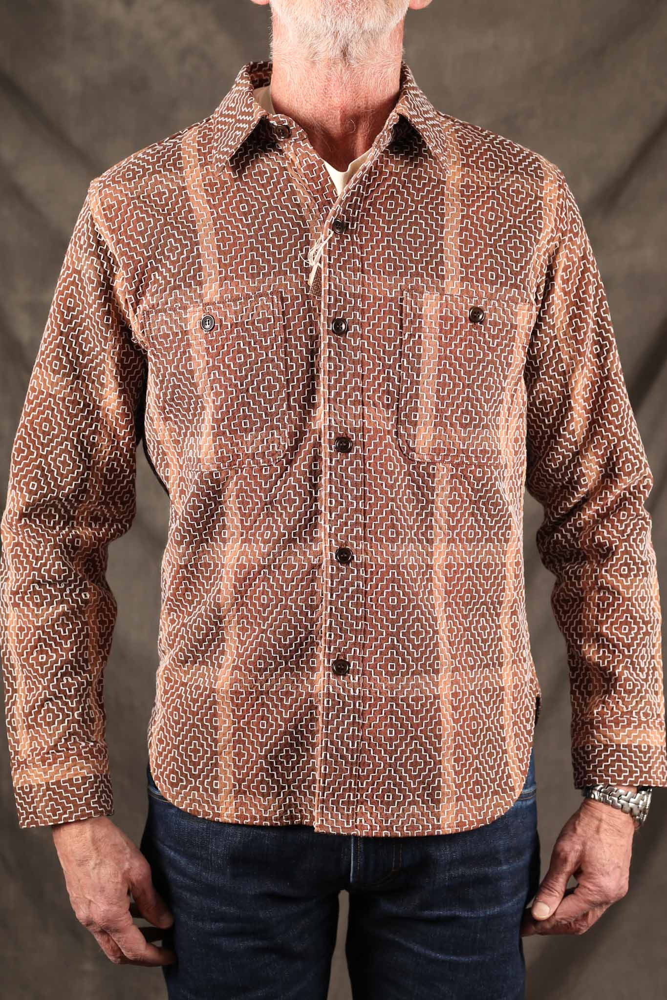 Studio D'Artisan 5726 Persimmon Tannin Work Shirt