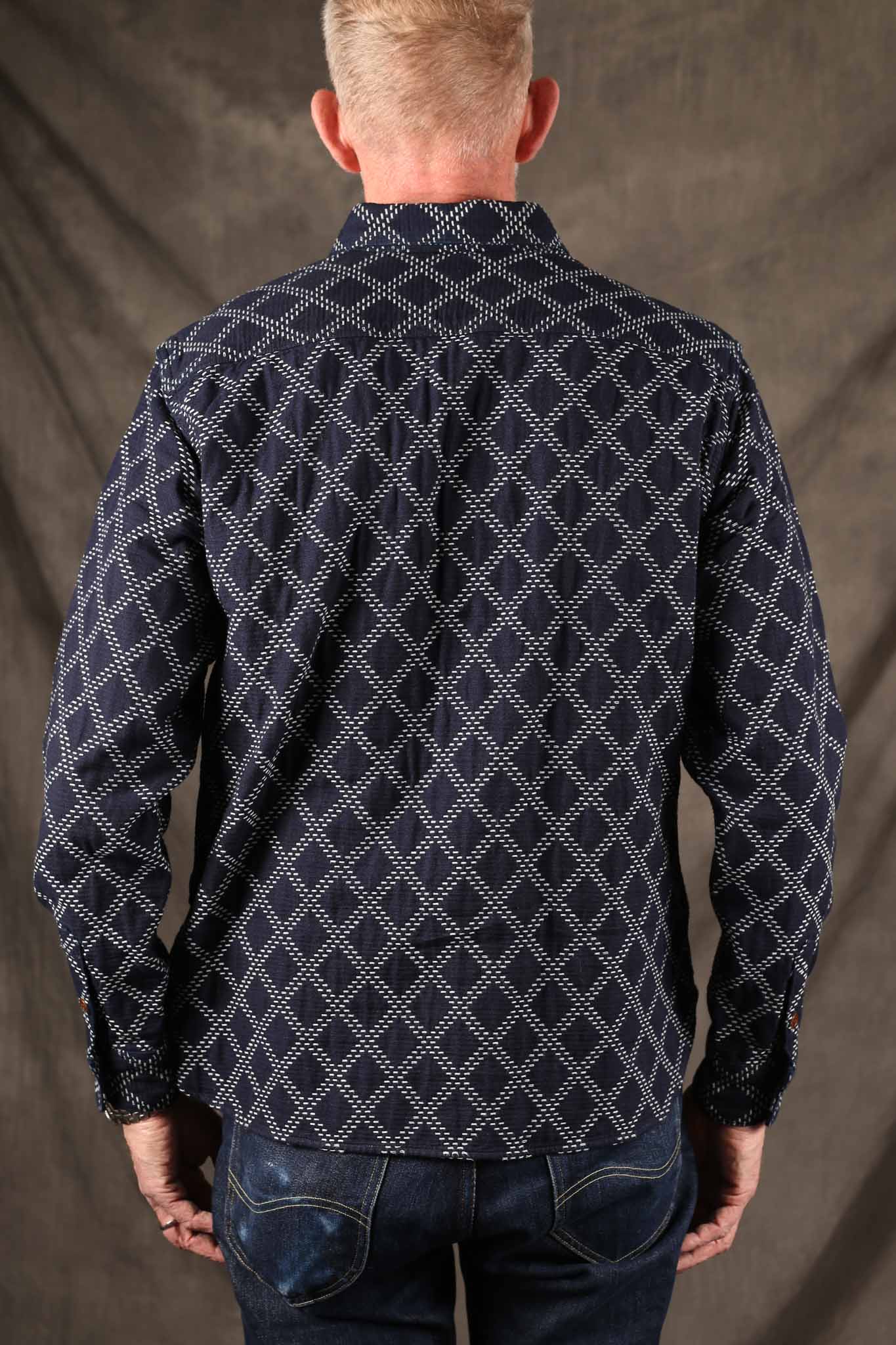 Studio D'Artisan 5728 Indigo Sashiko Dobby Shirt