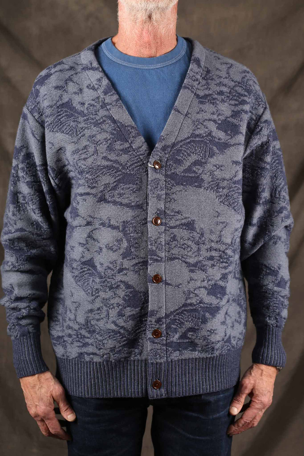 Studio D'Artisan 8184 Pig Camouflage Knit Cardigan