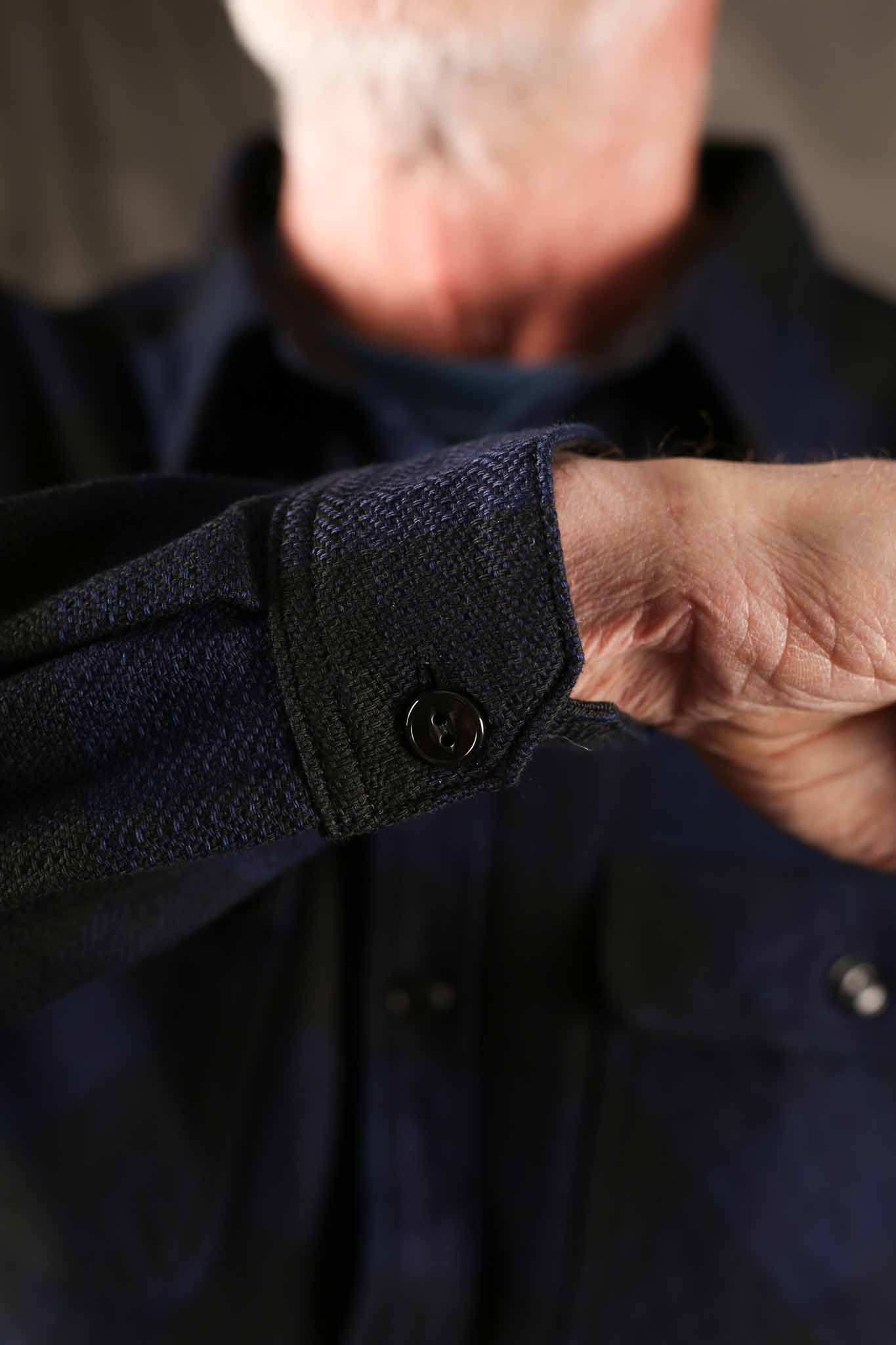 THE FLAT HEAD -SNR-101LSP - INDIGO BLOCK CHECK FLANNEL WORK SHIRT