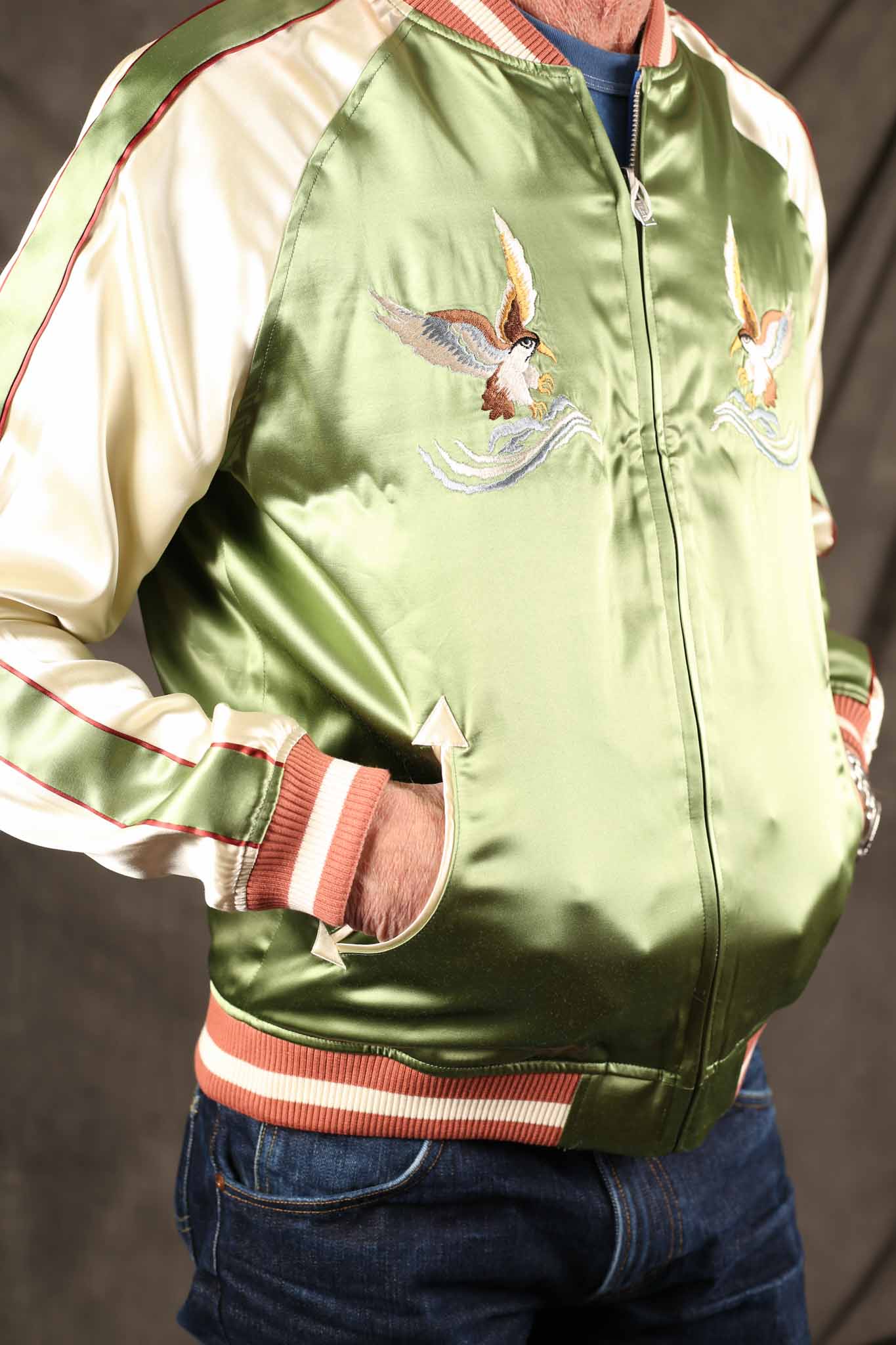 THE FLAT HEAD -fn-oj-sv003 - tiger & dragon souvenir jacket