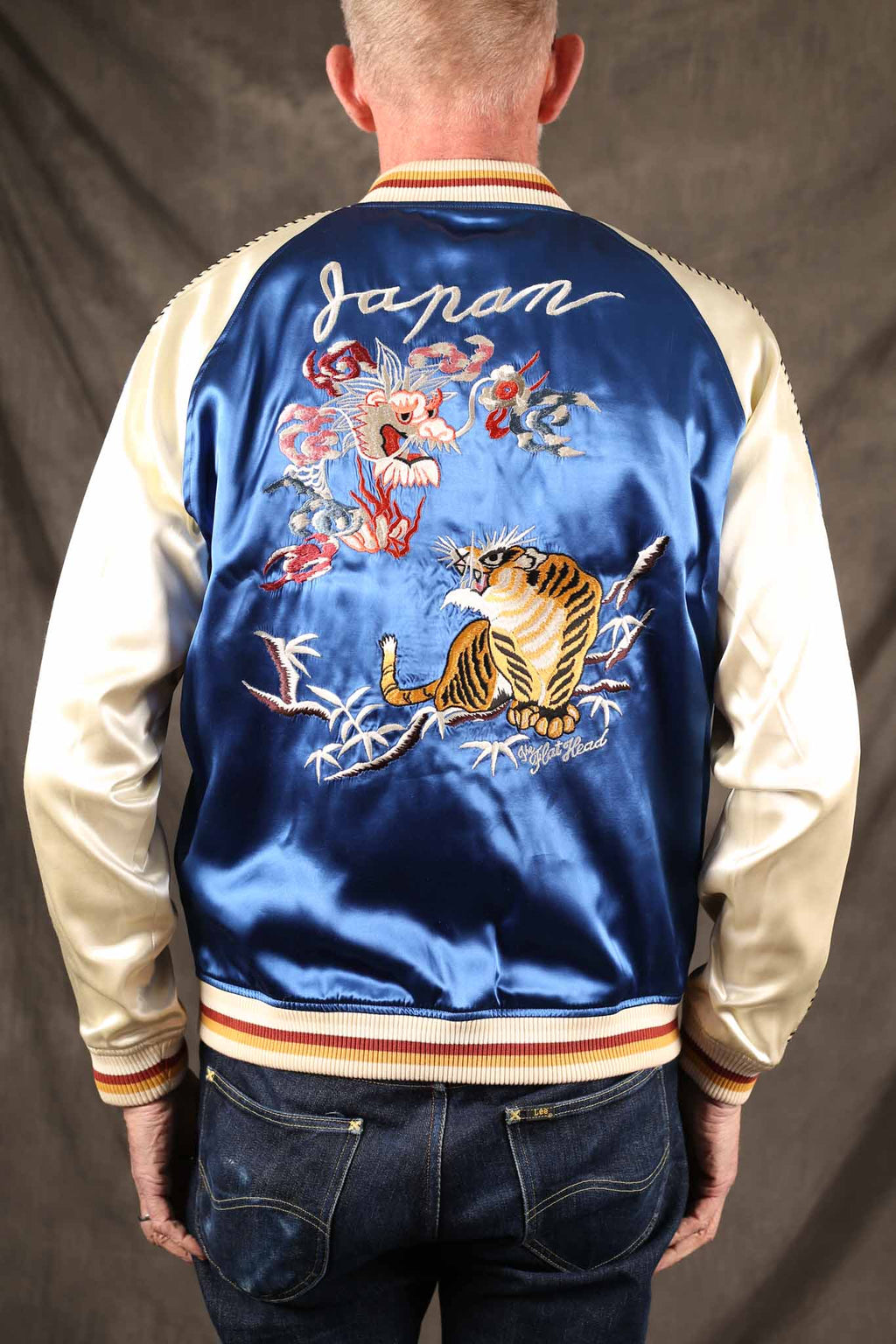 THE FLAT HEAD -fn-oj-sv003 - tiger & dragon souvenir jacket