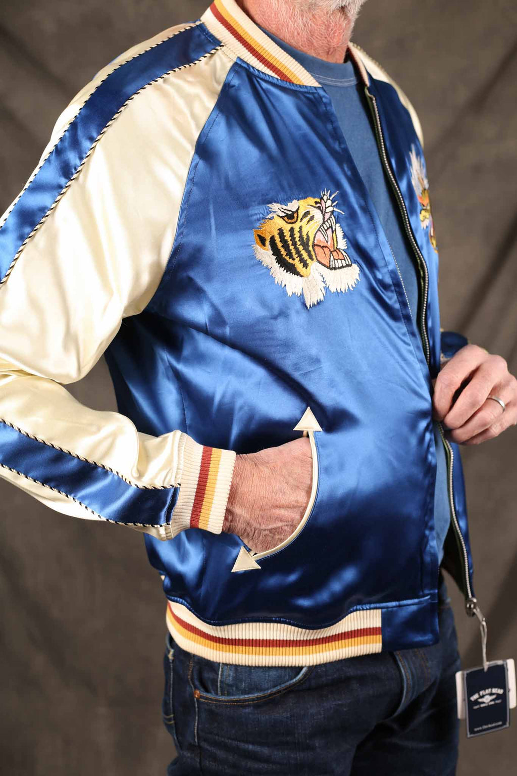 THE FLAT HEAD -fn-oj-sv003 - tiger & dragon souvenir jacket