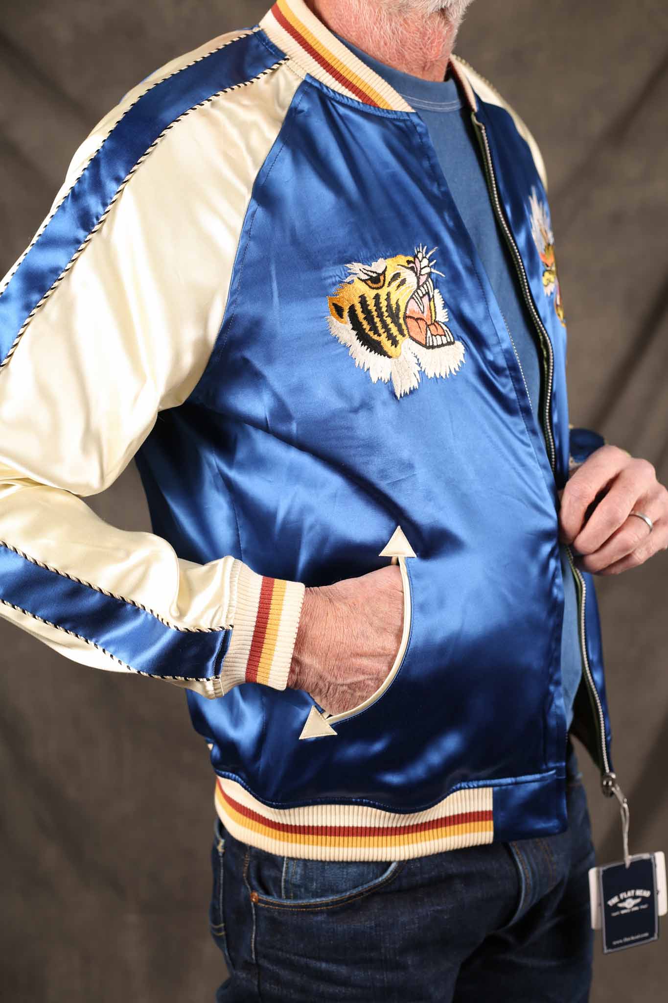 THE FLAT HEAD -fn-oj-sv003 - tiger & dragon souvenir jacket