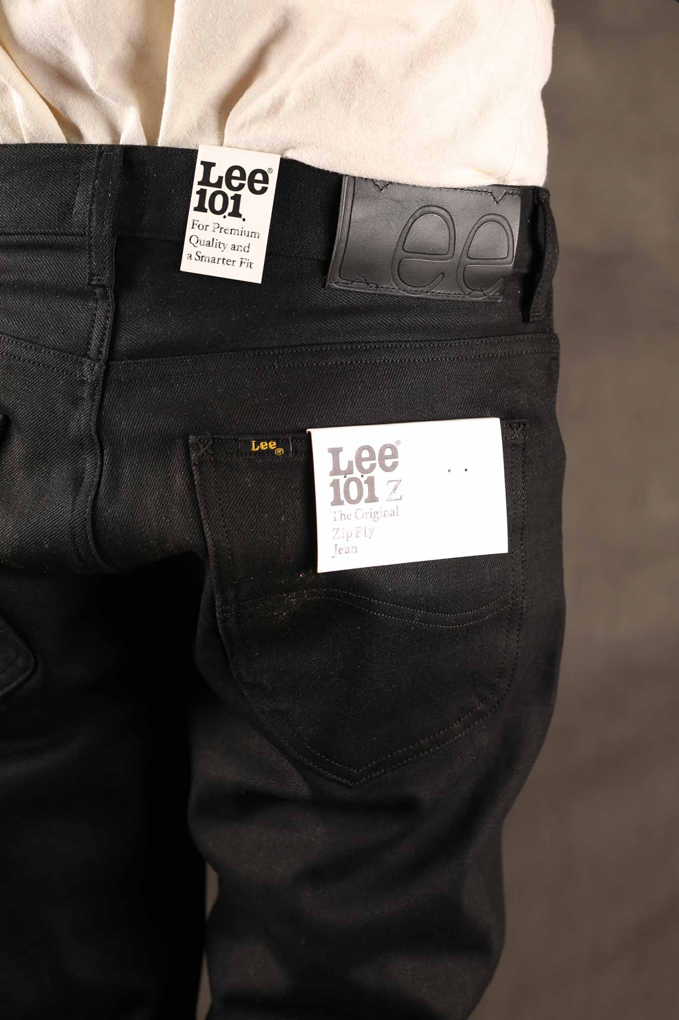 LEE 101 Z - REGULAR - KAIHARA SELVAGE DENIM JEANS - DRY BLACK - 14 OZ