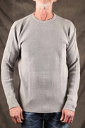 Iron Heart IHTL-1301-GRY Waffle Knit Long Sleeved Crew Neck Thermal Top - GREY