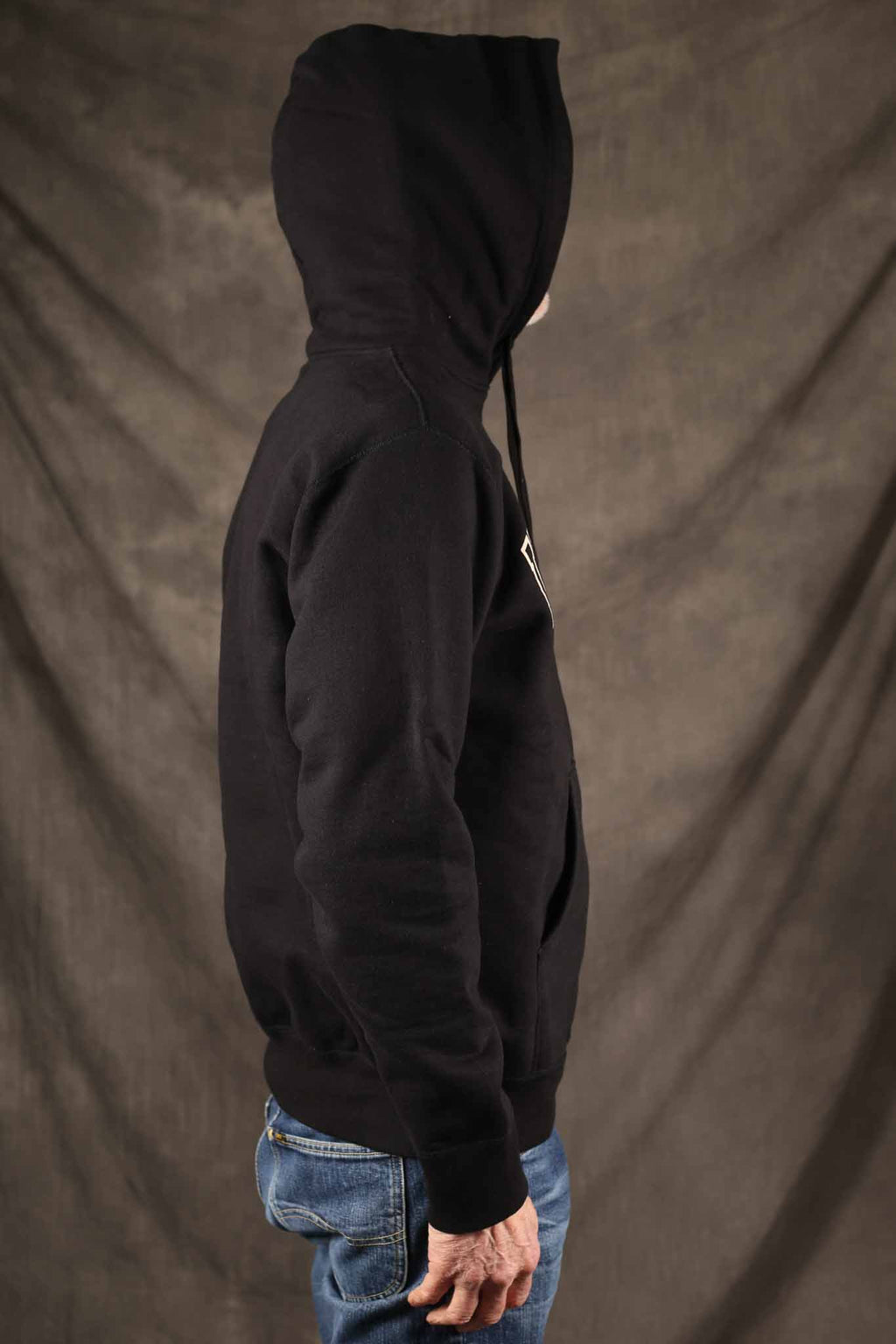 Iron Heart IHSW-79-BLK Printed 14oz Ultra Heavyweight Loopwheel Cotton Hoodie - Black