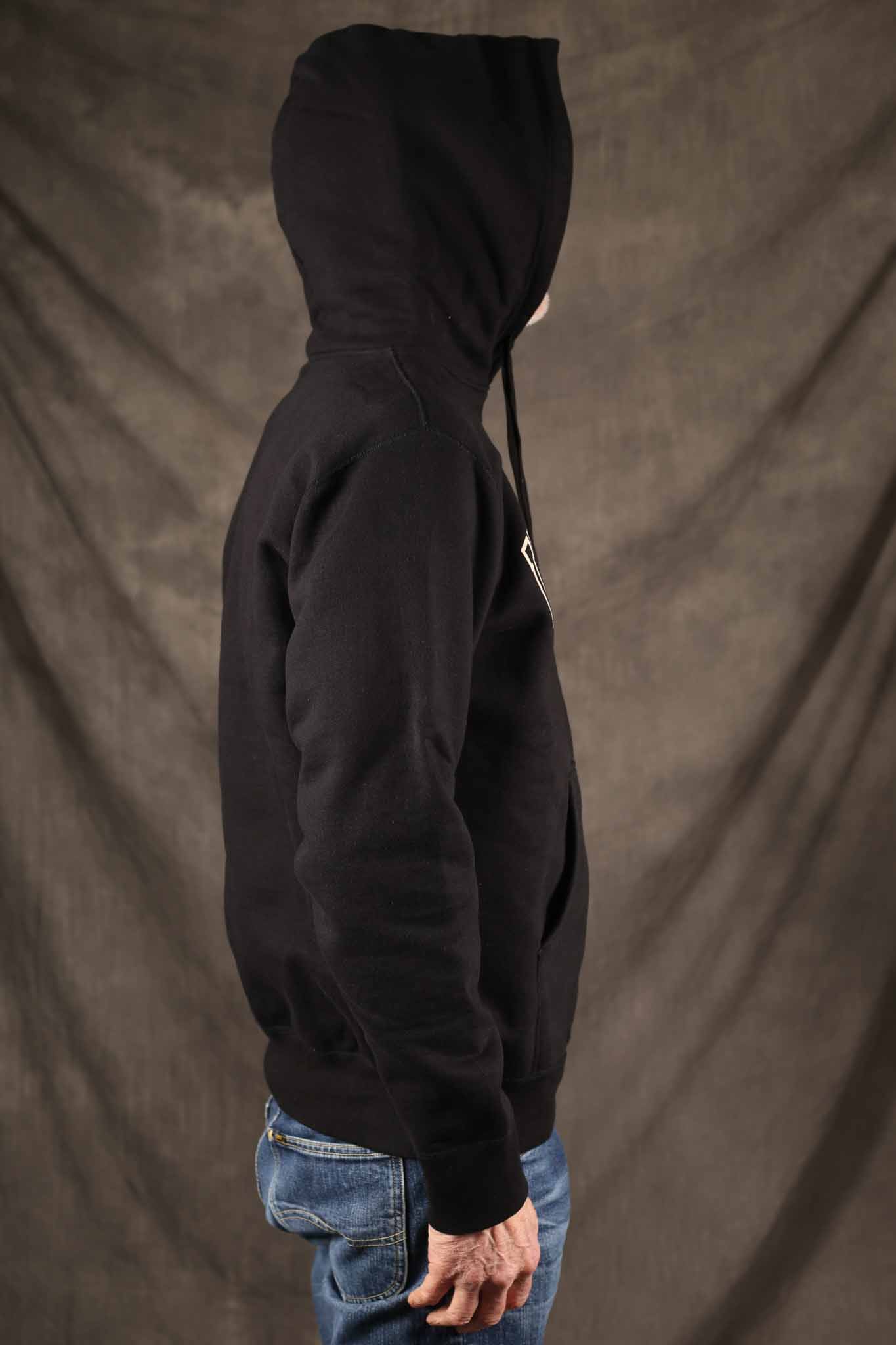 Iron Heart IHSW-79-BLK Printed 14oz Ultra Heavyweight Loopwheel Cotton Hoodie - Black