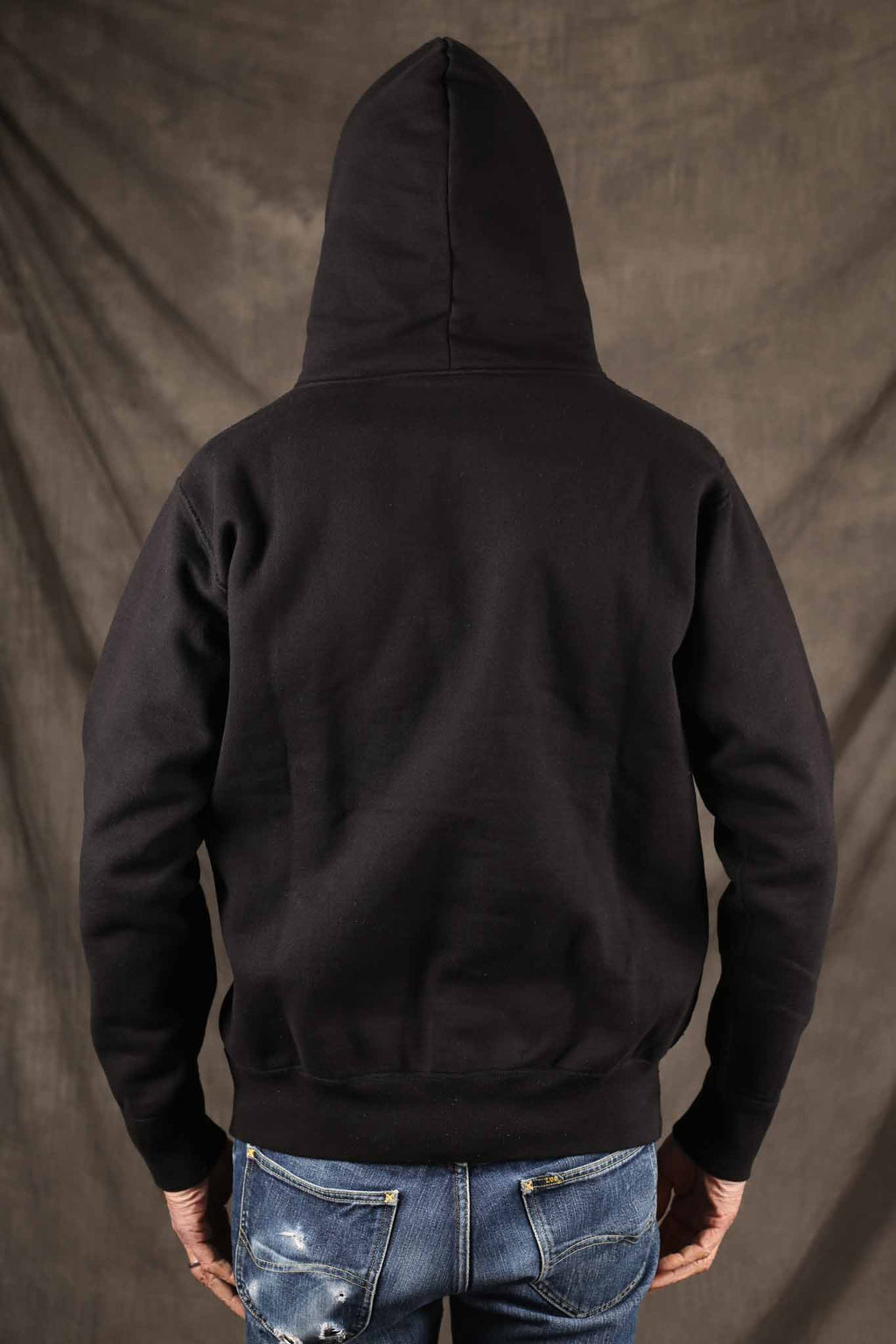 Iron Heart IHSW-79-BLK Printed 14oz Ultra Heavyweight Loopwheel Cotton Hoodie - Black