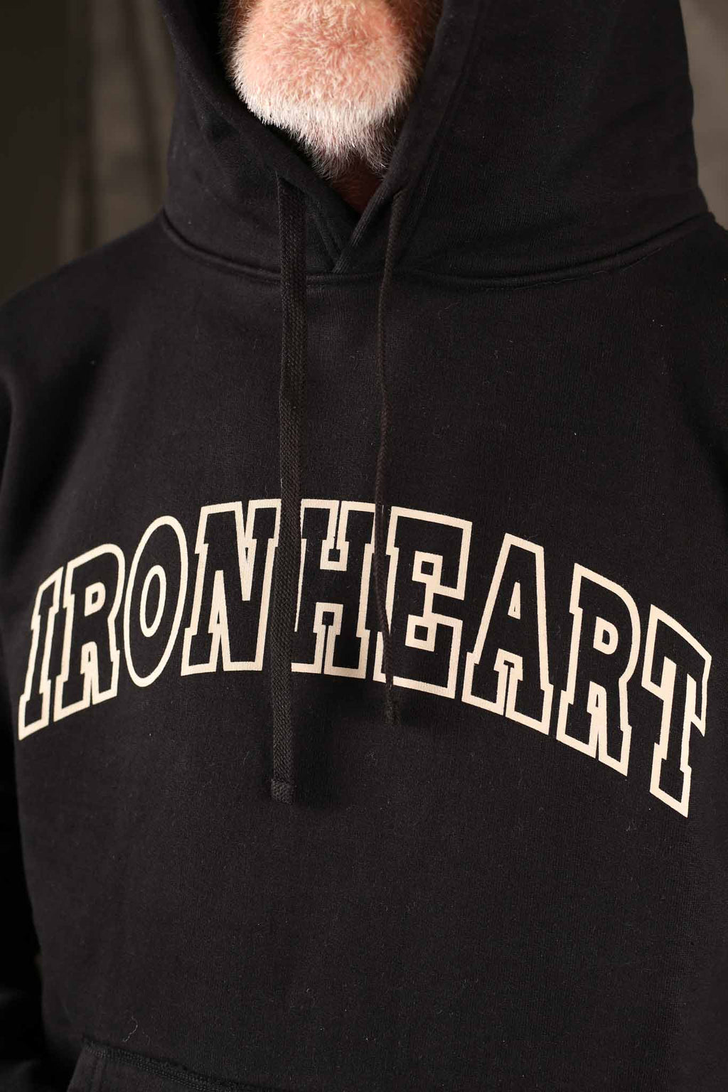 Iron Heart IHSW-79-BLK Printed 14oz Ultra Heavyweight Loopwheel Cotton Hoodie - Black