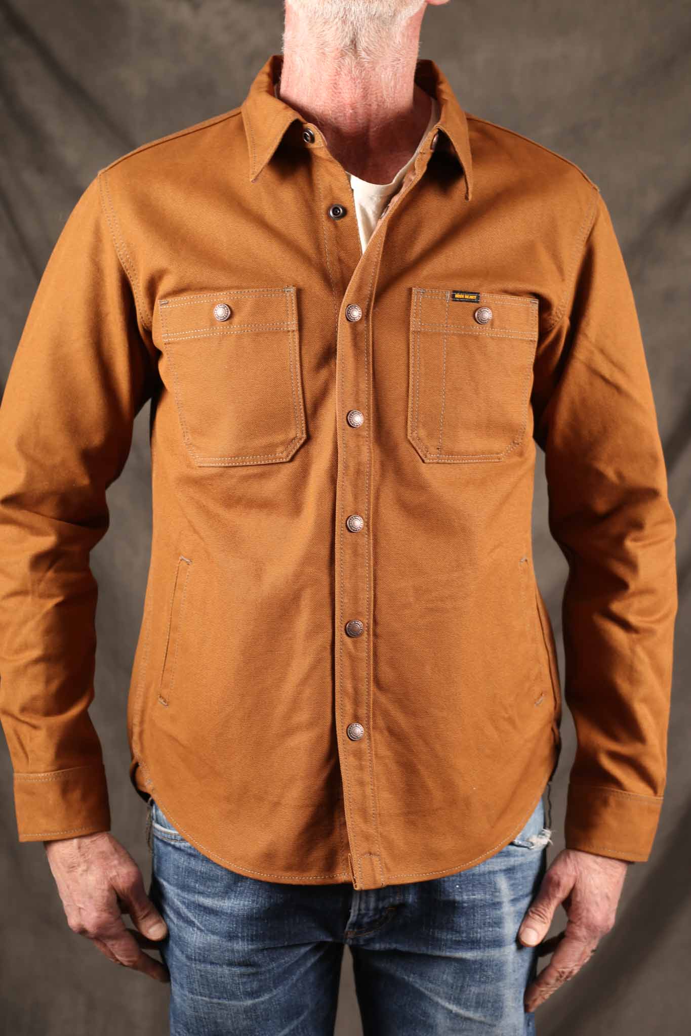 Iron Heart IHSH-189-BRN 17oz Duck CPO Work Shirt - "The UnTucked" - Brown
