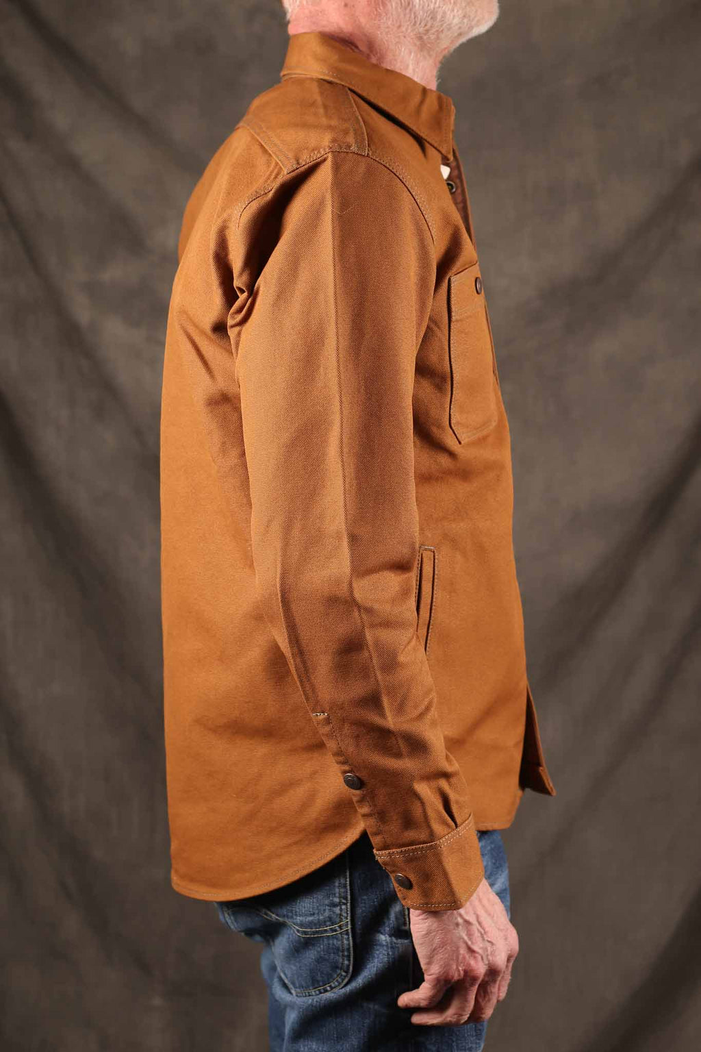 Iron Heart IHSH-189-BRN 17oz Duck CPO Work Shirt - "The UnTucked" - Brown