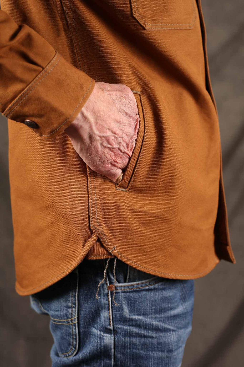 Iron Heart IHSH-189-BRN 17oz Duck CPO Work Shirt - "The UnTucked" - Brown