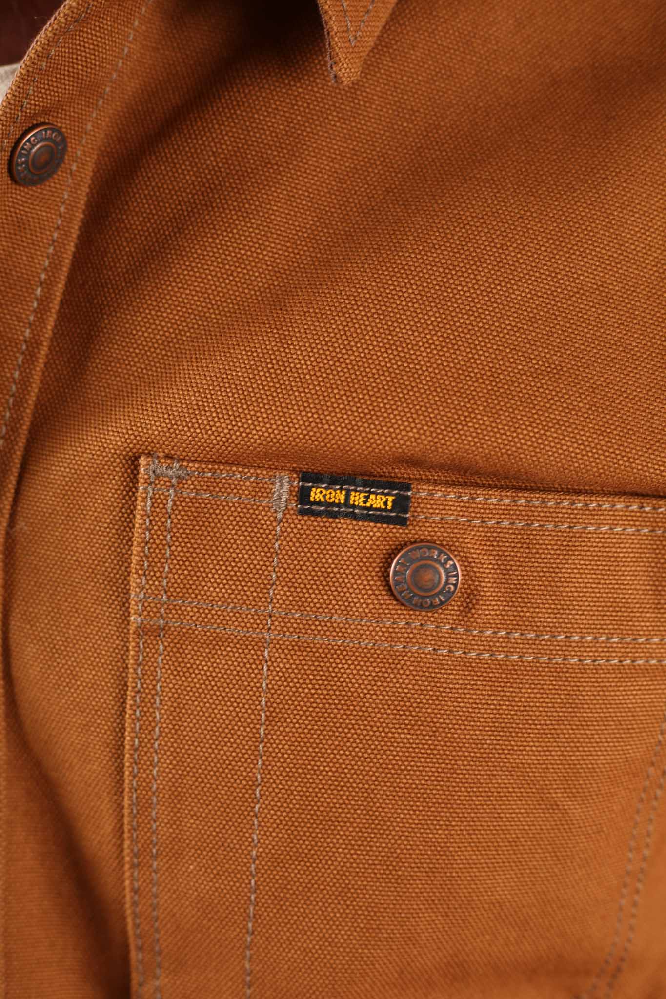 Iron Heart IHSH-189-BRN 17oz Duck CPO Work Shirt - "The UnTucked" - Brown