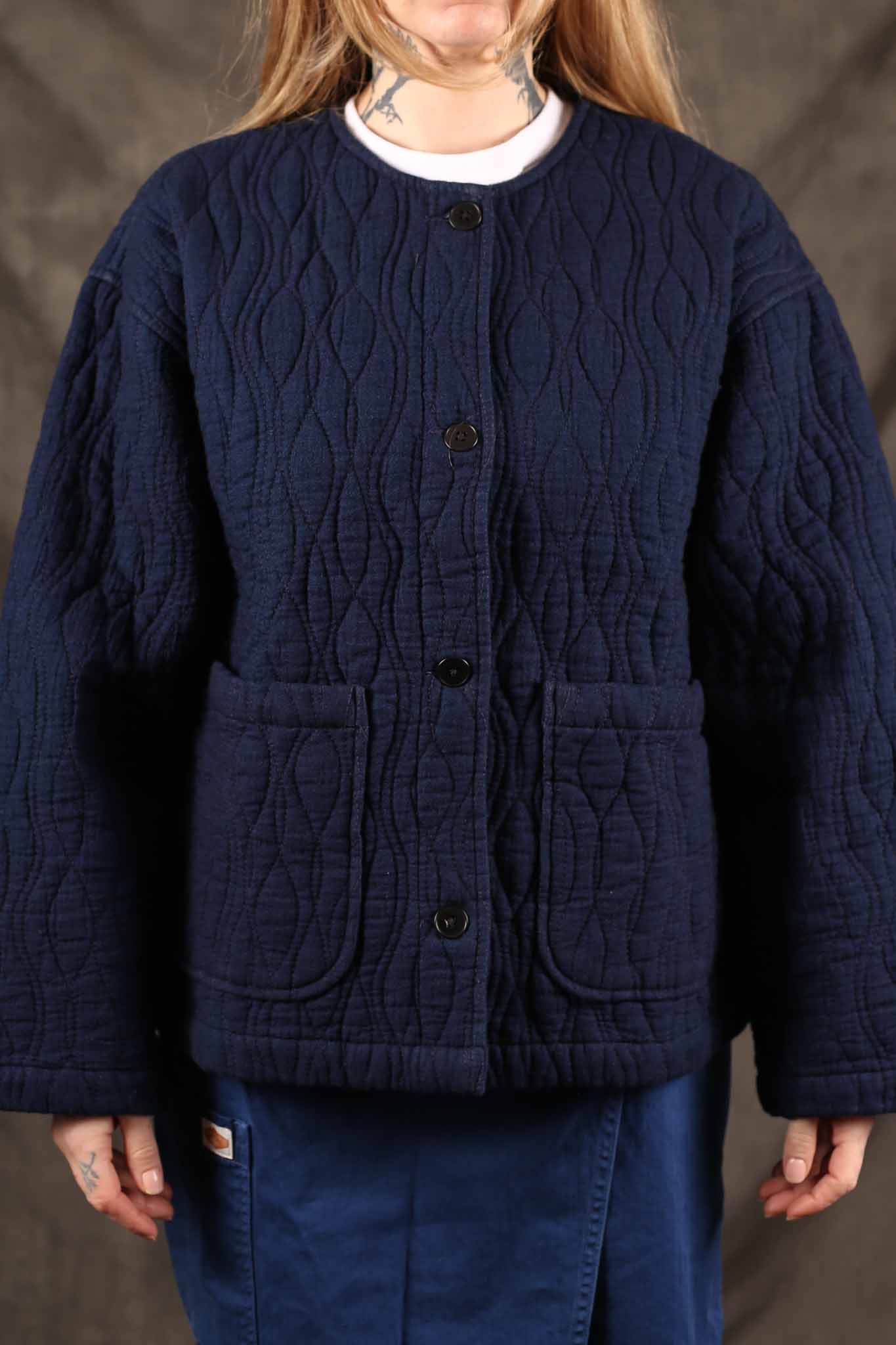 NUDIE JEANS - Womens Sandra Jacket Indigo Quilt Blue