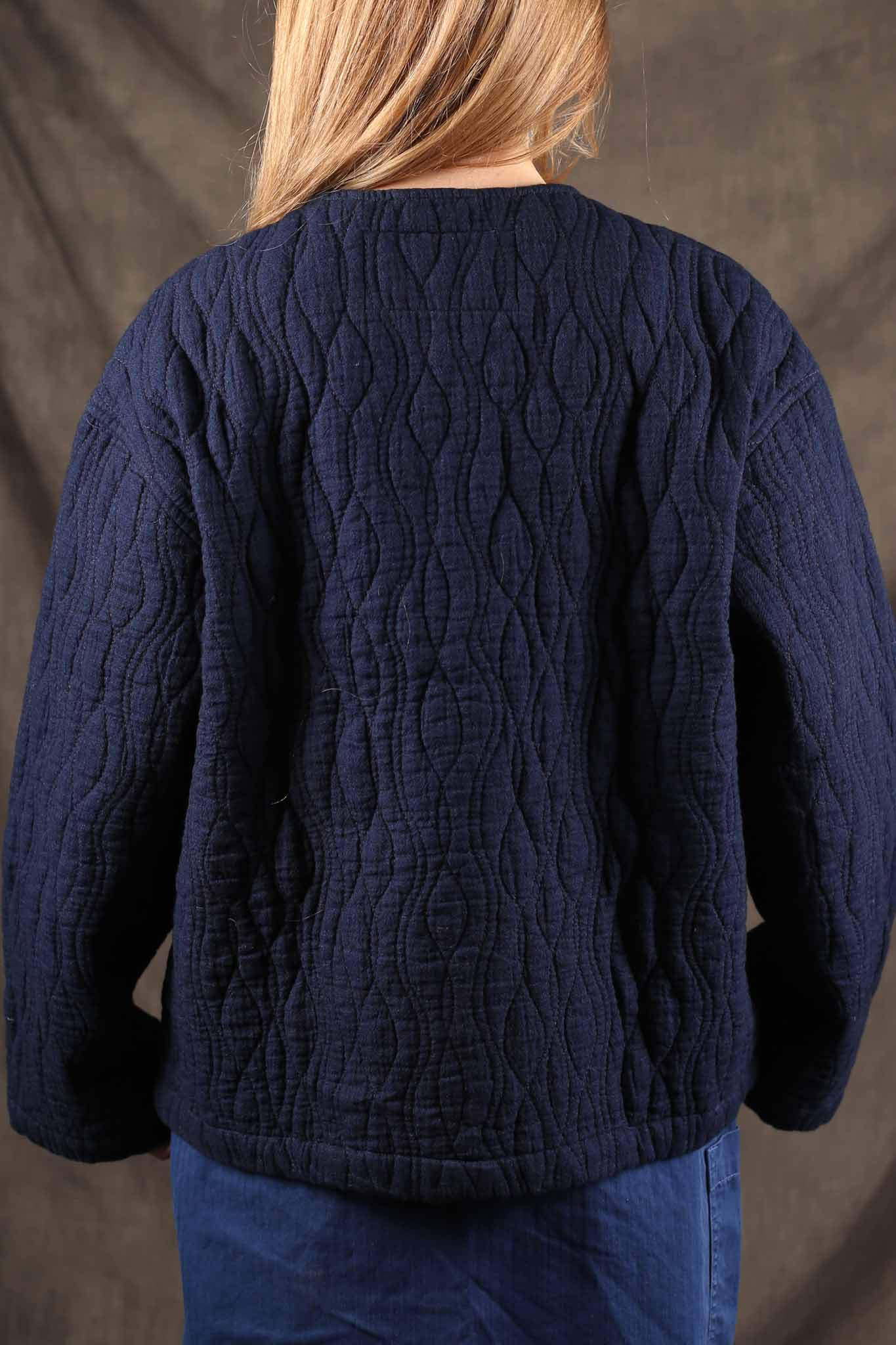 NUDIE JEANS - Womens Sandra Jacket Indigo Quilt Blue